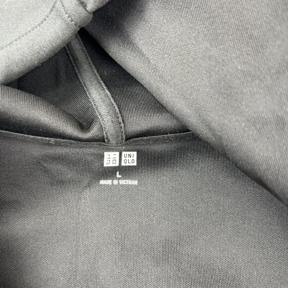 Uniqlo Black Full-Zip Hoodie With Drawstrings Size L - Picture 2 of 10